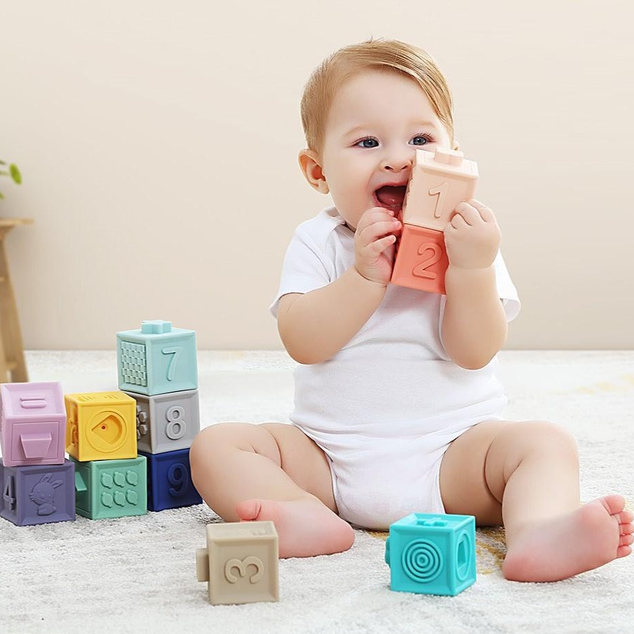 Shop 3D Building Blocks Squeeze Toy - Blissful Baby Co