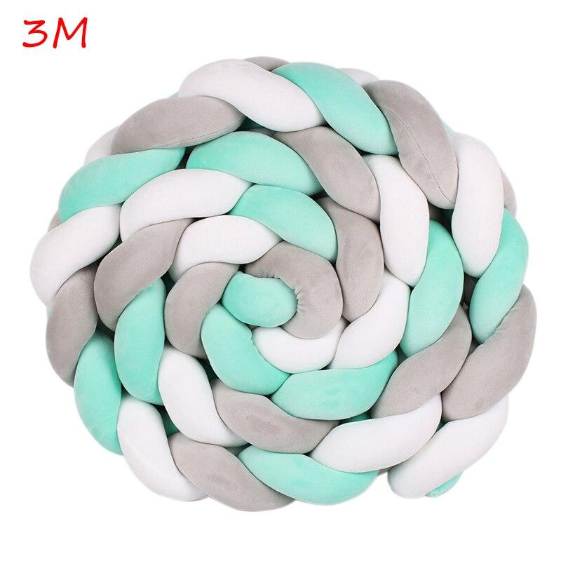 1M/1.5M/2M/3M Baby Bed Bumper Braid Knot Long Handmade Knotted Weaving  Plush Baby Crib Protector Infant Knot Pillow Room Decor