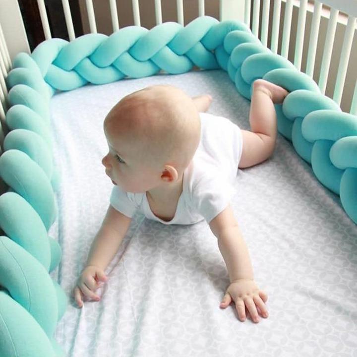 1M/1.5M/2M/3M Baby Bed Bumper Braid Knot Long Handmade Knotted Weaving  Plush Baby Crib Protector Infant Knot Pillow Room Decor
