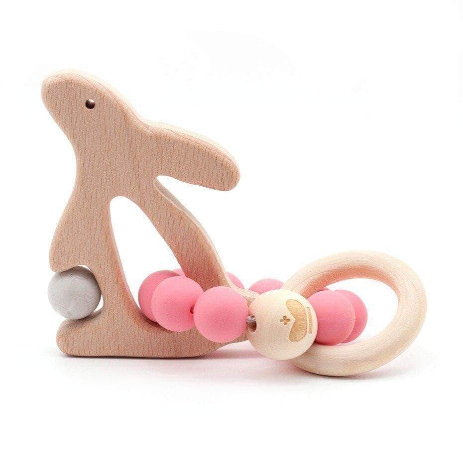 Shop Wooden Animals Baby Teether - Blissful Baby Co